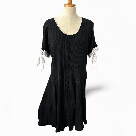 Dolls Kill Dresses & Skirts - Dolls Kill Current Mood My Addams Gurl babydoll dress 3X wednesday lace trim EUC